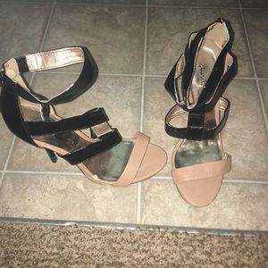 Black and Tan/Nude strap heels